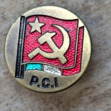 DISTINTIVO POLITICO PCI PARTITO COMUNISTA ITALIANO PARTIGIANI PATRIOTIC BADGE