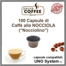 100 capsule cialde CAFFE' ALLA NOCCIOLA ("NOCCIOLINO") compatibile UNO SYSTEM