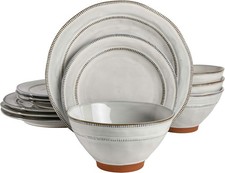 Gibson Elite Terranea Round Reactive Glaze Terra Cotta Set di Stoviglie, Servizio