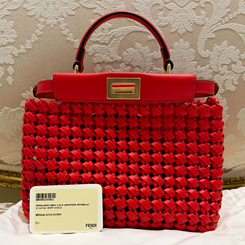 Fendi peekaboo mini borsa lava - borsa,