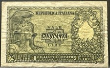 Banconota 50 Lire Elmata Firma