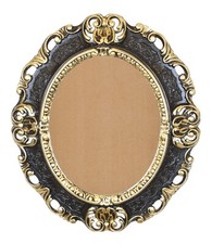 CORNICE OVALE IN STILE BAROCCO FINTO VINTAGE VARI COLORI STAMPA POSTER 45X39 CM