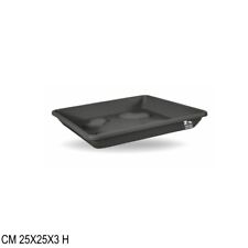 SOTTOVASO QUADRATO IN PLASTICA CM 25X25 COLOR ANTRACITE PER VASO QUADRATO 27X27