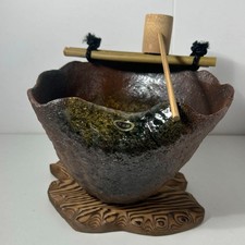 Bacino acqua vintage giapponese Shigaraki Ware ceramica Tsukubai