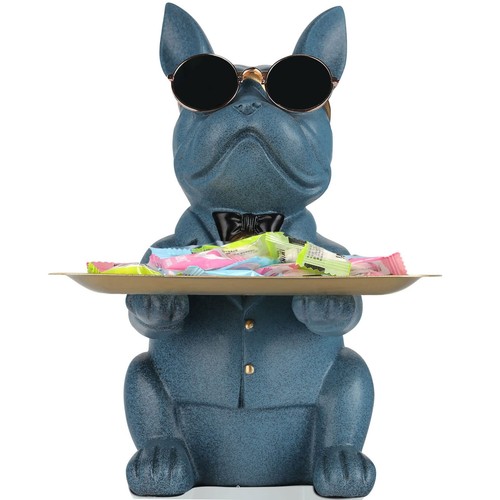 Statua bulldog francese blu - francese,