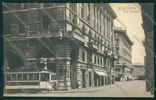 Bologna città via Orefici Tram cartolina QQ8835