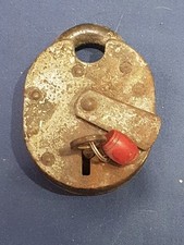 Antico Catenaccio Lucchetto Con Chiave Funzionante Da Collezione