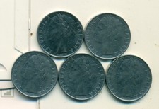 5 DIFFERENT 100 LIRE COINS