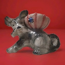 Elsa Lagorio Scultura In Ceramica Cane Con Cesto