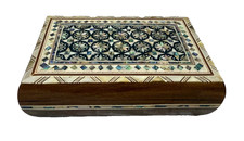 Portagioie in legno fatto a mano - intarsio madreperla - custodia regalo ricordo