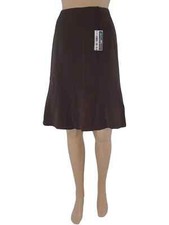 Stefania Lunardon Gonna Al Ginocchio Marrone Taglia 50 3Xl W36 Boutique Svasata