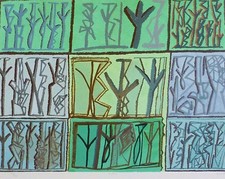 Riccardo Licata " Natura " 1994 Litografia Autografato Numerata Italiano Artista