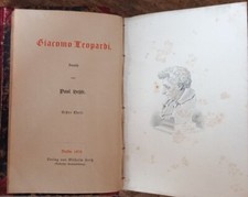 Libro. GIACOMO LEOPARDI. 1878.