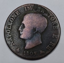 Rare Monnaie, 1 Soldo Napoleon 1809 M - ITALY