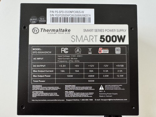 Thermaltake 500w power supply - thermaltake,