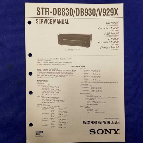 Sony str db830 - sony, str-db930