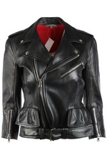 ALEXANDER MCQUEEN GIACCA DI PELLE NERA IT 38 UK 6