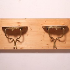 Coppia consolle ottone e marmo anni '50 '60