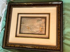 MARCHETTI Quadro a rilievo-Argento 925-ca. 70x60cm-firmato-spiaggia-Paesaggio