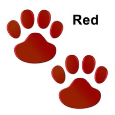 ADESIVO AUTO ZAMPE coppia ZAMPA 3D ROSSO PORTAFORTUNA CROMATO sticker Cane Gatto