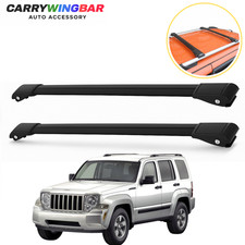 Jeep Cherokee KK 2007-2012 Barre Portatutto Tetto Trasversali Nero Alluminio