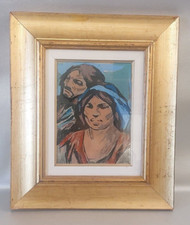 FRANZ FICARA " VOLTI "  MULTIPLO SU LAMINA ARGENTO 800 SERIGRAFIA  A 10 COLORI !