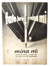 Pubblicita' Mina Mi' Matita Golagomma 1974 Advertising Originale Vintage (T2)