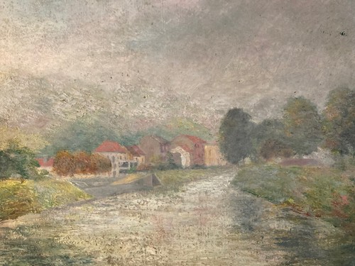 Belle peinture huile carton - peinture,