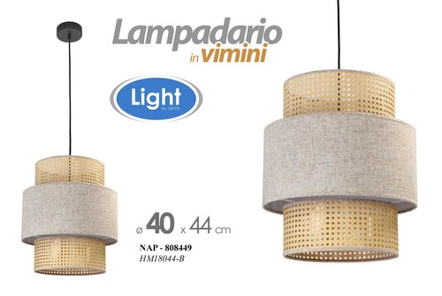 Lampadario vimini beige - lampadario,