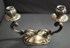 Candelabro vintage in argento 800, 2 luci, stile barocco, 220 gr. anni 50/60