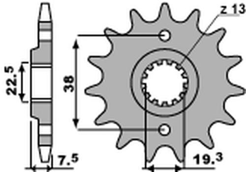 Pignone anteriore 2116 18nc - anteriore,