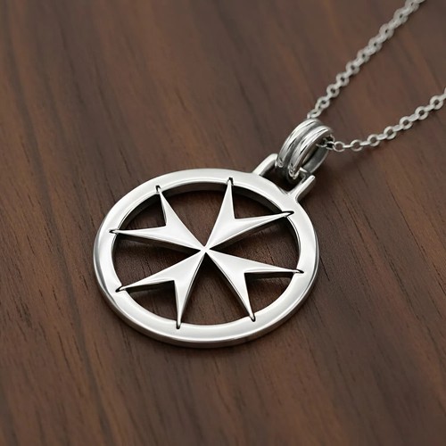 Collana ciondolo croce maltese - collana,