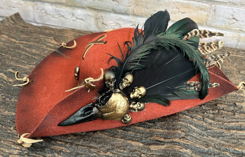 Tan distressed pirate hat - tan,