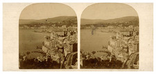 Italie, Genova (Gênes), Vue générale, Stéréo vintage, ca.1860 Italie, Genova (Gê