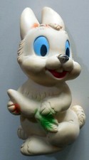 Giocattolo vinile gomma VINTAGE SQUEAK SQUEEZ CONIGLIO anni 60