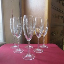 6 flutes a champagne en cristal d arques modèle fleury  taille epi A