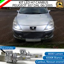 KIT FULL LED PEUGEOT 307 RESTYLING H7 6500K ABBAGLIANTE CANBUS 8000 LUMEN