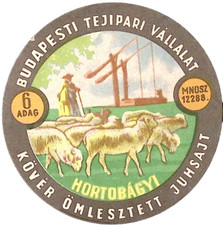 AZIENDA LATTIERO-CASEARIA BUDAPEST Tejipari Vallalat formaggio etichetta 4" pastore piombo pecora