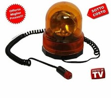 LAMPEGGIANTE ROTANTE CALAMITATO PER AUTO E TRATTORE 12 VOLT COLORE ARANCIONE