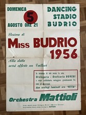 Manifesto Miss Budrio 1956 Orchestra Mattioli Poster Pubblicitario
