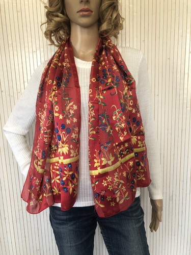 Foulard sciarpa seta - seta, rosso
