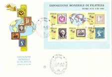 1985 FDC Busta Primo Giorno Annullo Speciale Expo Esposizione Mondiale Filatelia