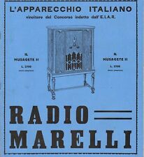 PUBBLICITA' 1931 RADIO MARELLI MUSAGETE II APPARECCHIO VALVOLE CONCORSO E.I.A.R.