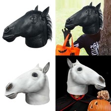 Maschera da cavallo di Halloween, divertente maschera in lattice per