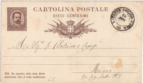 Regno cartolina annullo - i.p./cartolina,