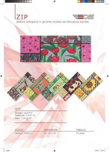 Zerbino cocco zip - 24x60cm, reds