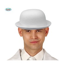 Cappello a bombetta bianco in