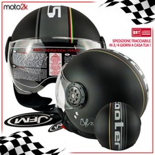 CASCO JET JFM NERO OPACO BANDIERA ITALIA - TAGLIA S M L XL