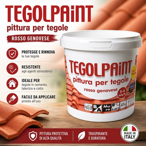 Pittura rossa per tegole - rossa, in