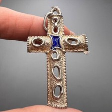 Ciondolo croce oro argento 800